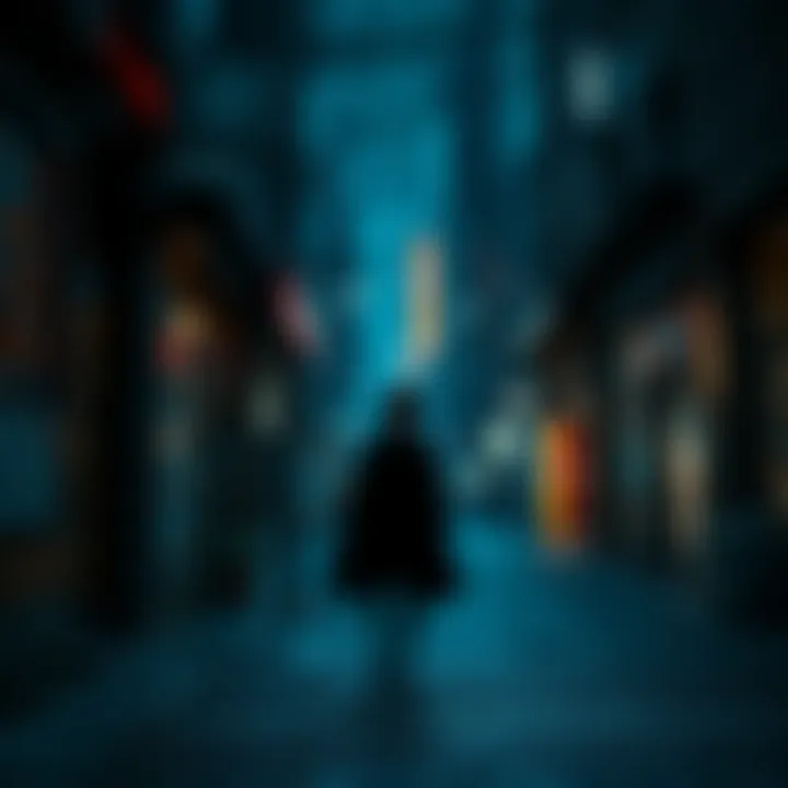 A scene from Tokyo Ghoul showing a character in a dark urban setting, hinting at the show's themes of conflict and mystery.