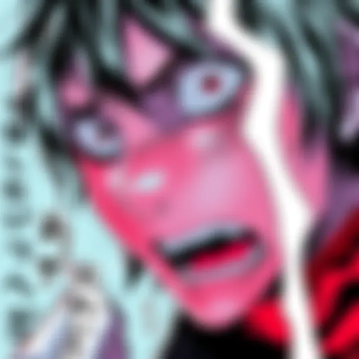 A close-up of a Tokyo Ghoul manga panel showing a character with a shocked expression, highlighting possible printing errors.