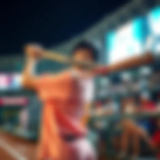 Tokyo Student Megumi at Baseball Game Megumi, a Tokyo student, swings a baseball bat while using CT technology during a game, surprising spectators.