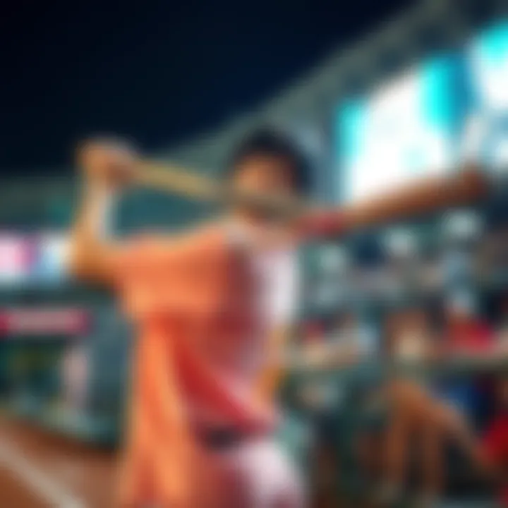 Tokyo Student Megumi at Baseball Game Megumi, a Tokyo student, swings a baseball bat while using CT technology during a game, surprising spectators.