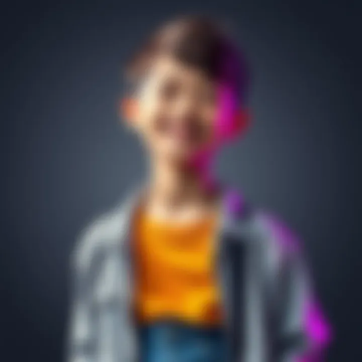 A tomboy with short hair wearing casual clothing stands confidently, showcasing a playful and relaxed demeanor, reflecting a unique charm.