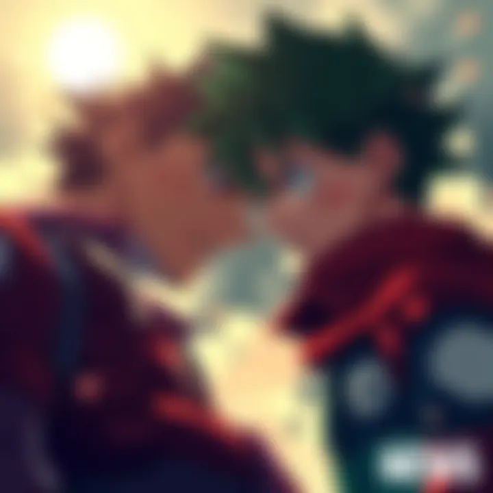 Tomura and Deku facing each other, showing a mixture of conflict and understanding, highlighting their complex relationship