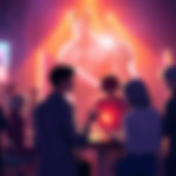 Fans discussing theories about Tony's devil fruit model at a gathering