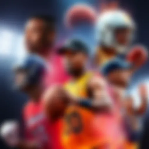 A collage of six legendary athletes showcasing their skills and achievements in various sports.