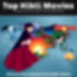 Top Ghibli Movies by Country A collage of famous Ghibli movie scenes featuring Spirited Away and Whisper of the Heart with a world map background.