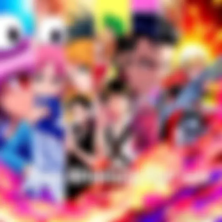 Top Shonen Series A vibrant collage showcasing characters from Gintama, Ashita no Joe, Bleach, One Piece, and Attack on Titan, each representing their unique storytelling.