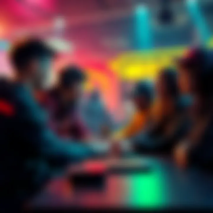 Group of gamers talking passionately about IMU and top players in gaming