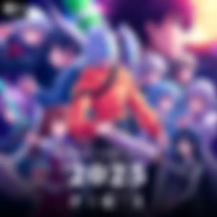 A collage of key anime characters from various genres including fantasy and romance for 2025
