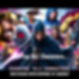 A collage of various powerful DLC characters showcasing their unique abilities and styles in a gaming setting