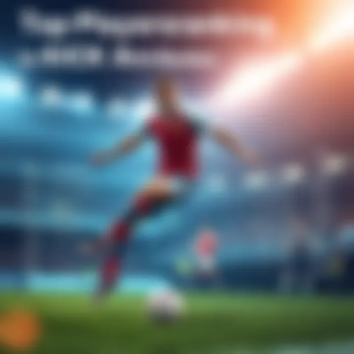 A graphic showing the rankings of top soccer players based on their kicking attributes like power and accuracy.