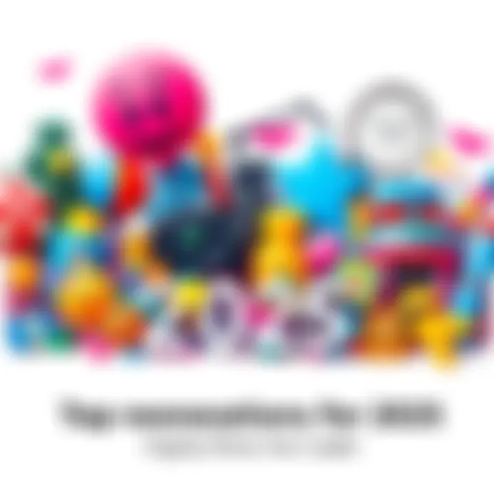 A vibrant collage of popular items and experiences for 2025, showcasing recommended choices from experts and influencers.