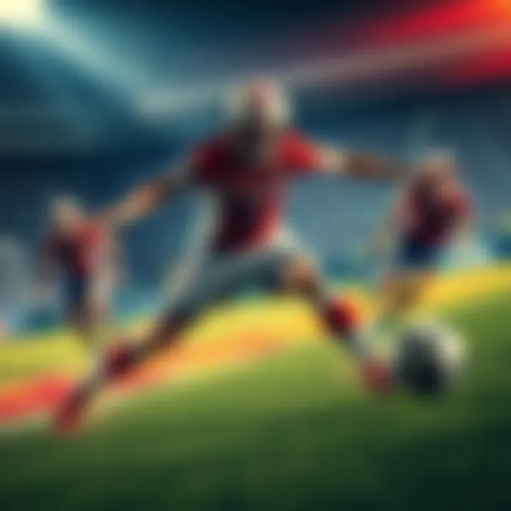 A dynamic athlete in action on the field, showcasing skill and determination as they lead their team forward.