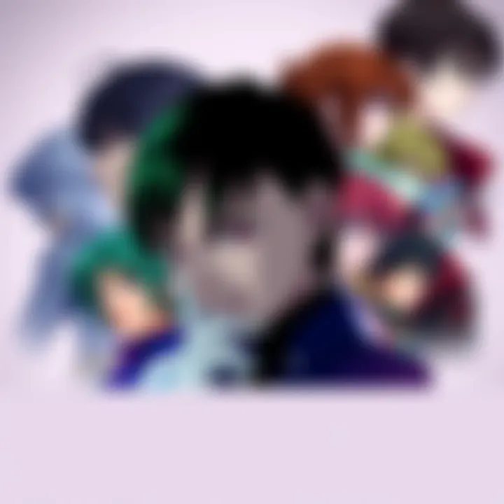 Collage of characters from various psychological anime shows similar to Neon Genesis Evangelion