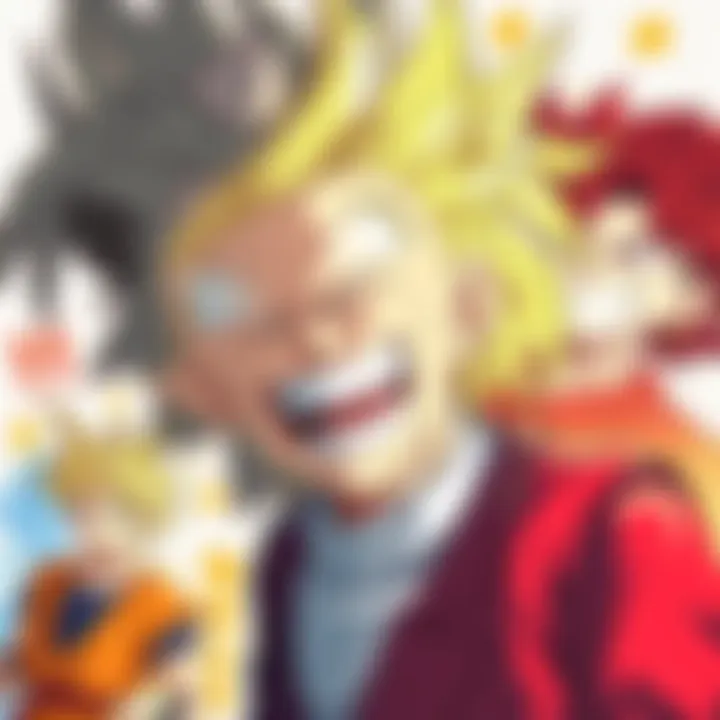 A collage of character sketches from Toriyama's recent works, highlighting possible story clues and themes.