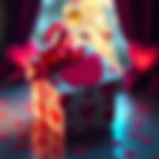 Toriyama Valentine's Day Gift A beautifully wrapped gift with a heart shape on it, symbolizing love and appreciation from Toriyama to his fans on Valentine's Day.