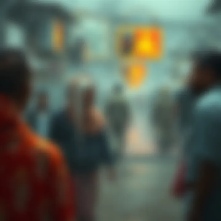 A visual representation of the Total Moid Extermination concept, depicting the societal impacts and cultural reactions within a diverse community.