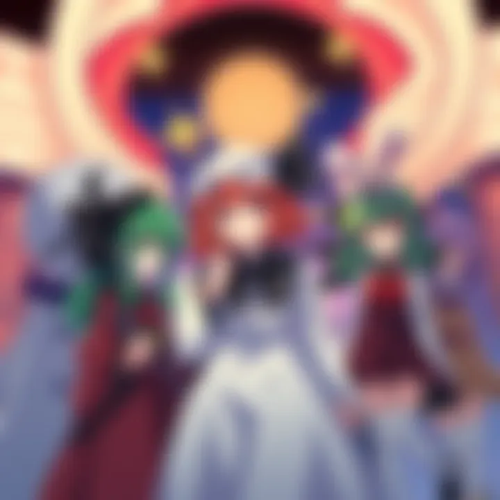 Touhou characters including the Yakumos, Tewi, Aya, and Momiji together, showing their distinct personalities and relationships