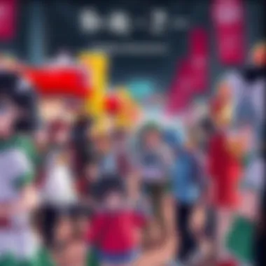 A vibrant gathering of fans dressed as Touhou characters at a community event, showcasing costumes and interactions in a lively atmosphere.