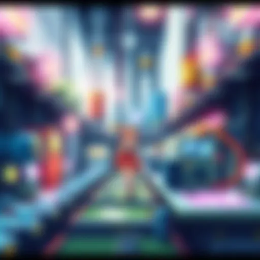 A colorful, whimsical factory inspired by Touhou characters, featuring assembly lines and automation elements, with fantasy elements and characters overseeing the operation.