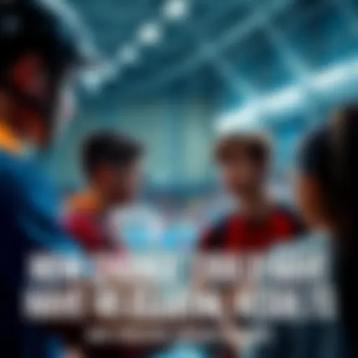 Athletes discussing their match strategies before a tournament