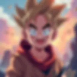 Toyotaro's illustration of Goku as a young character with a cheerful expression and spiky hair, showcasing his innocent heart.