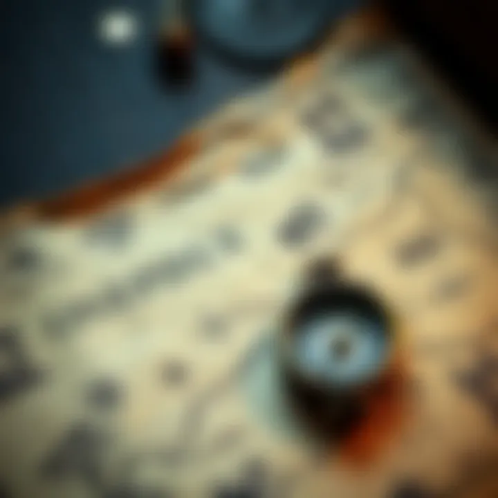 A treasure map with a compass beside it, symbolizing the quest for One Piece treasure.