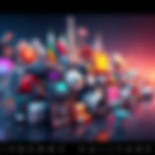 A collage of popular social media trends and cultural references that show their impact on society.