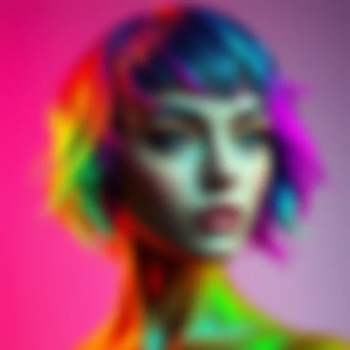 A person showcasing a popular hairstyle with stylish layers and vibrant color.