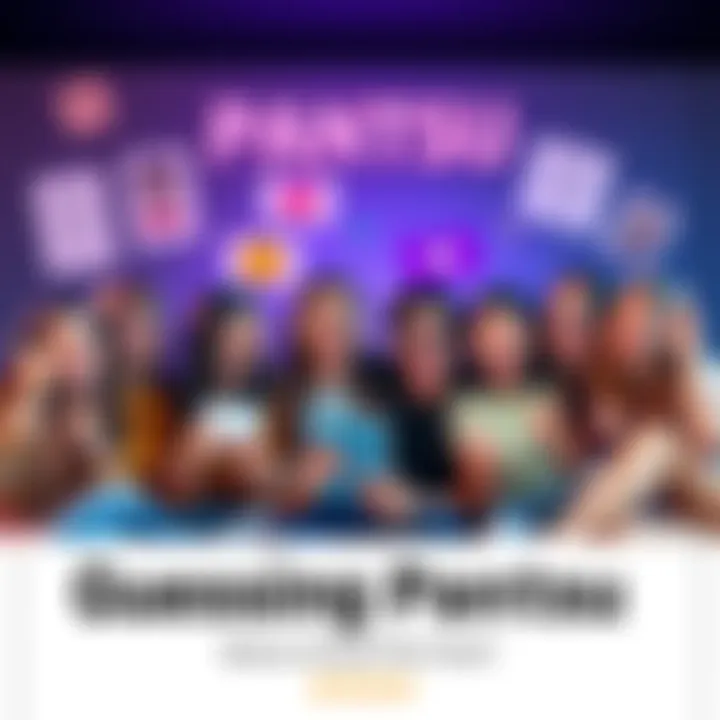 A group of young people engaged in a fun guessing game about pantsu, surrounded by colorful memes and excited expressions.