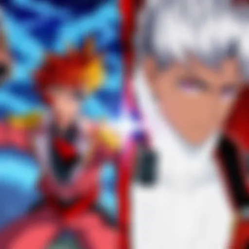 A split image showing a scene from Trigun anime on one side and a panel from Trigun manga on the other, emphasizing different character styles and story elements