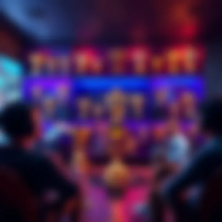 A group of gamers discussing trophy goals with a trophy display in the background, highlighting the challenge new players face in 2025.