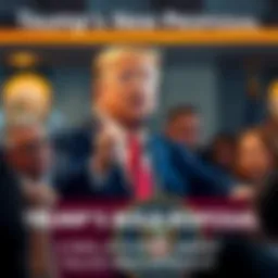 Former President Donald Trump speaking at a podium about his latest proposal, engaging with an audience.