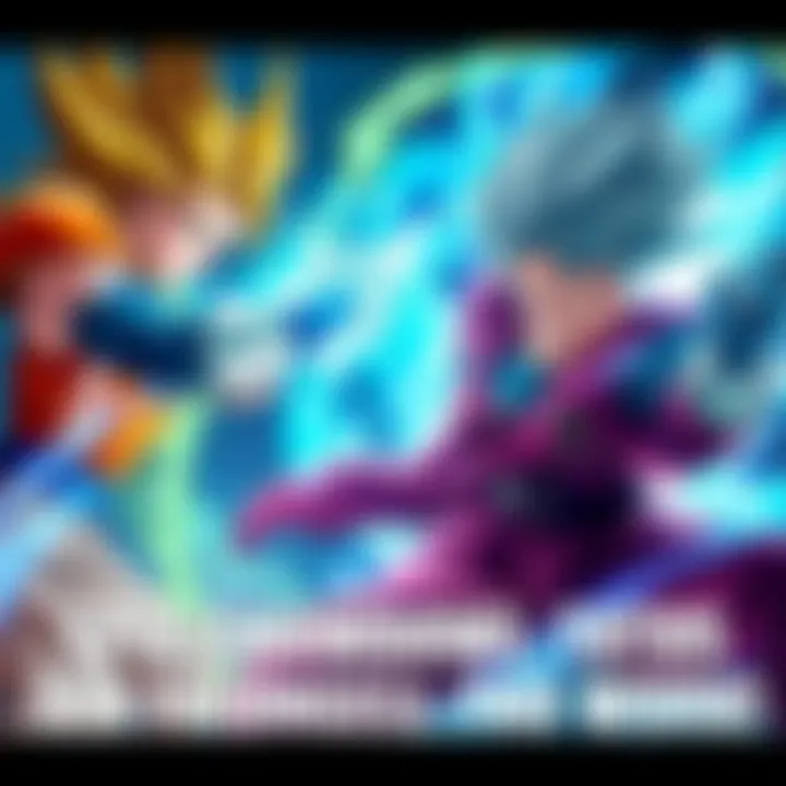 Future Trunks battles Future Cell in a dramatic showdown showcasing their powers.