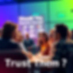 Group of people engaged in a discussion about trust in institutions