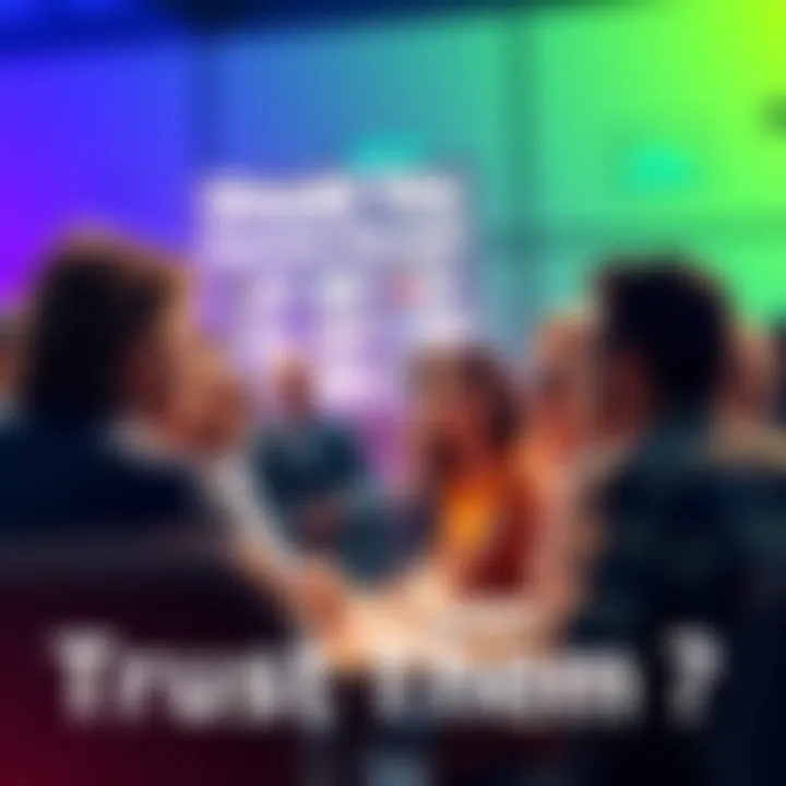 Group of people engaged in a discussion about trust in institutions