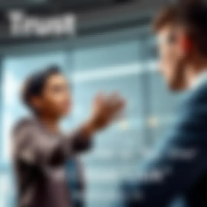 A person confidently making a gesture to emphasize their point while talking to another person.