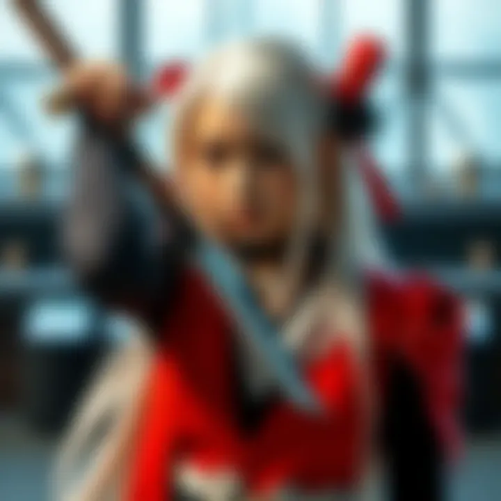 A person dressed as Tsunade, showcasing detailed costume and character features in a striking pose.