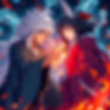 Tsurugi hands a glowing ring to Yuka, as energy swirls around them, hinting at a powerful transformation.