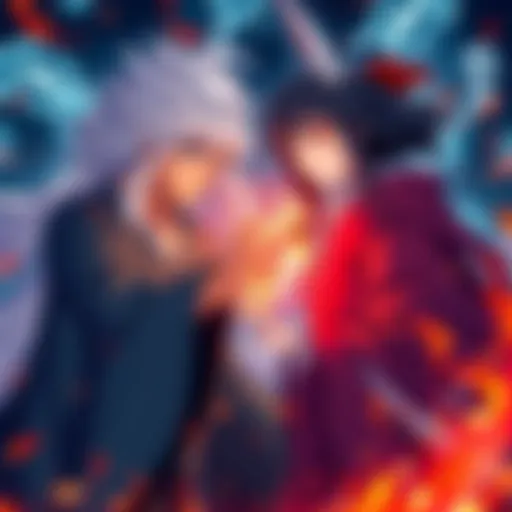 Tsurugi hands a glowing ring to Yuka, as energy swirls around them, hinting at a powerful transformation.
