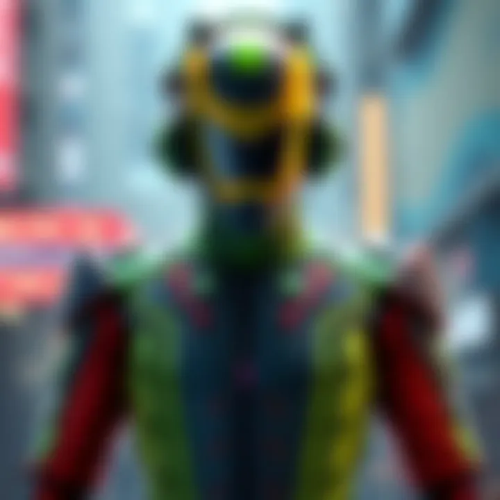 A close-up view of Tsuyu's timeskip suit showcasing its design and color scheme.