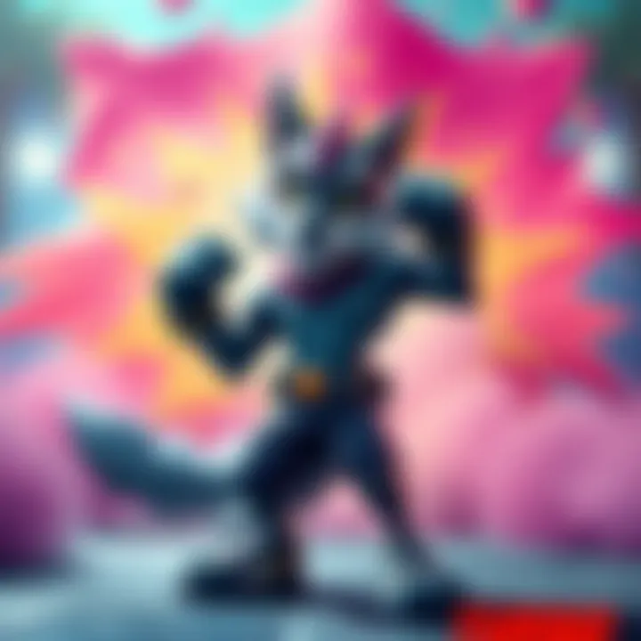 A dynamic character named Turbo with wild animal traits, showcasing speed and unique powers, standing in a competitive pose against a colorful background.