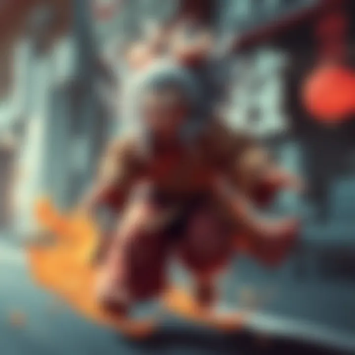 A dynamic depiction of Turbo Granny, a modern yokai figure, symbolizing speed and folklore, with elements of traditional Japanese design.