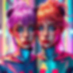 Colorful artwork showcasing the collaboration between Tweiss and Mirror Mirror, featuring vibrant themes and artistic elements by Kimmy77.