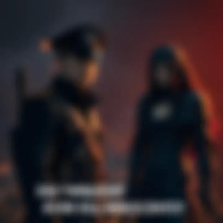 Twilight, a soldier in a military uniform, stands conflicted while Thorn Princess, a skilled assassin in dark attire, watches from the shadows, both reflecting on their troubled pasts.