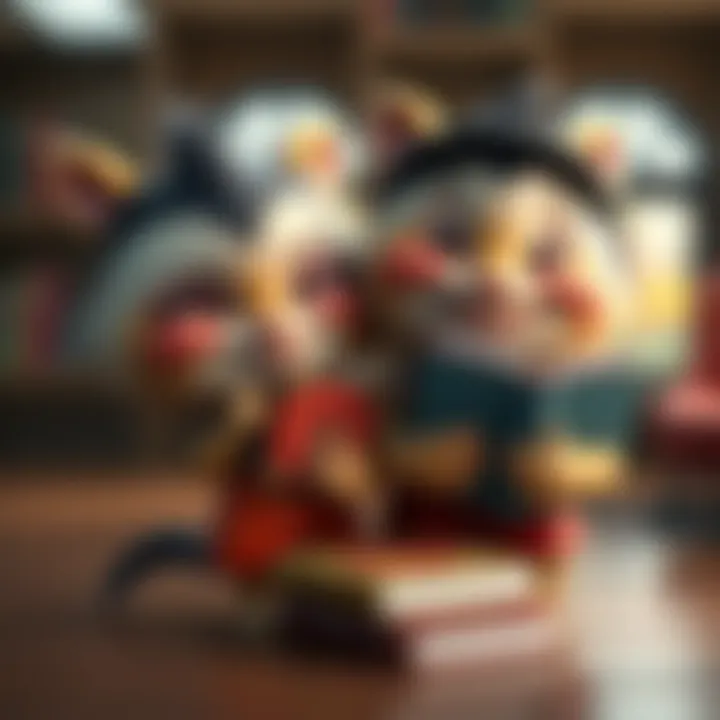 Two charming characters holding books, ready for their adventures