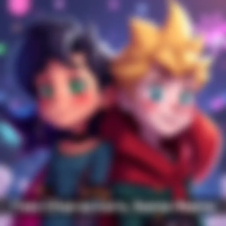 Illustration of two distinct cartoon characters with the same name, each reflecting their unique designs and styles, representing different shows.