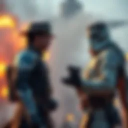 Two Fighters Discussing Battle Two fighters strategize on how to take on a strong admiral in a 2v1 fight