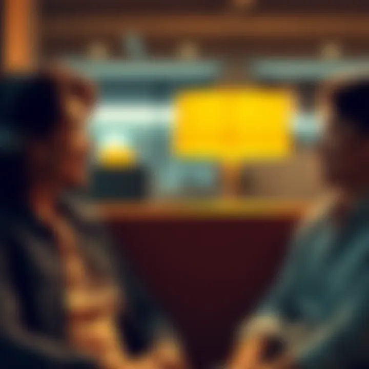 Two friends engaging in conversation, one casually saying 'OK buddy' with a relaxed expression.