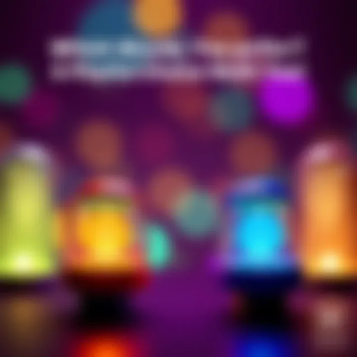 Two colorful options with playful icons representing a choice between them