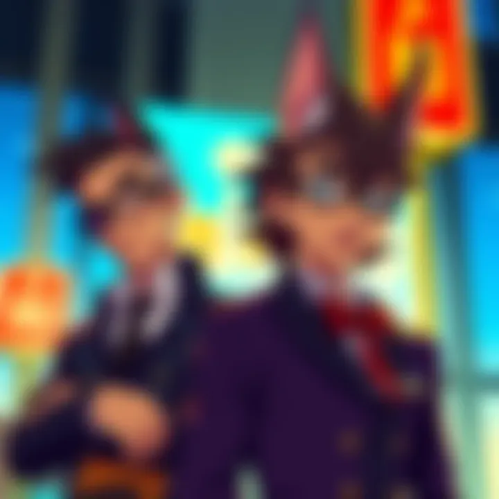 Alan Lee as Fake Lupin stands confidently alongside Keith, highlighting their contrasting personalities in a scene from the new dub of Two Lupins.